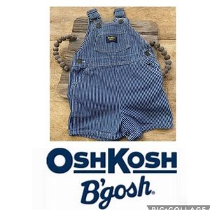 Vintage OshKosh Unisex Toddler 2T Cotton Navy/White Pinstripe‎ Shortalls